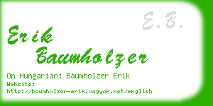 erik baumholzer business card